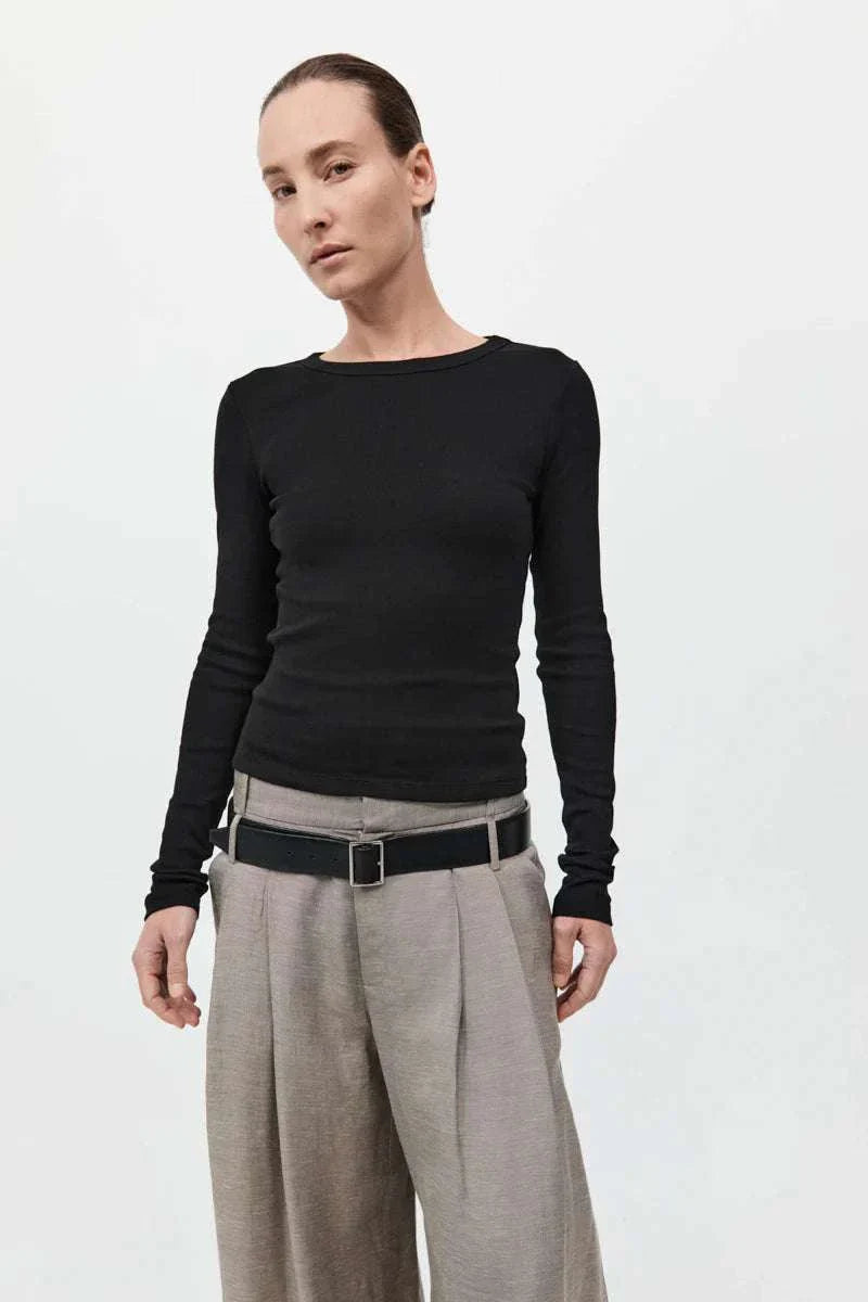St Agni Organic Long Sleeve Top Jet Black