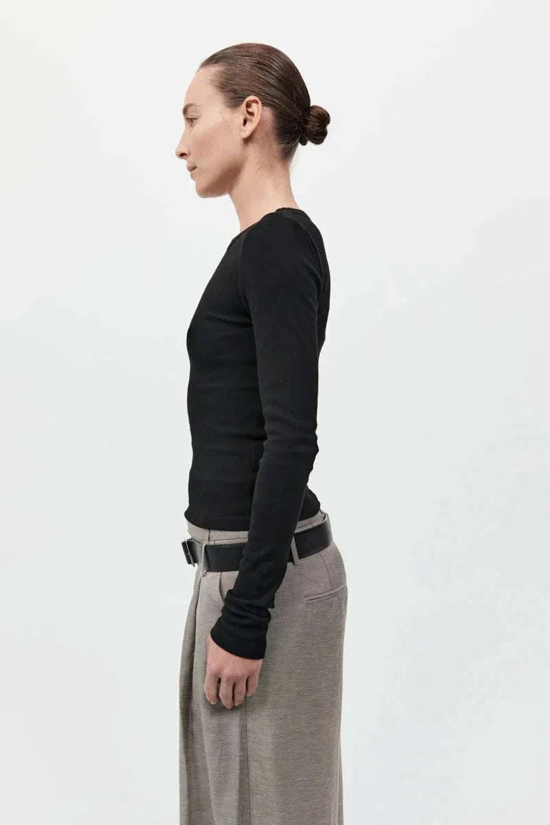 St Agni Organic Long Sleeve Top Jet Black