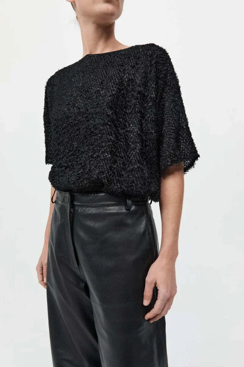 St Agni Feathered Silk Tee