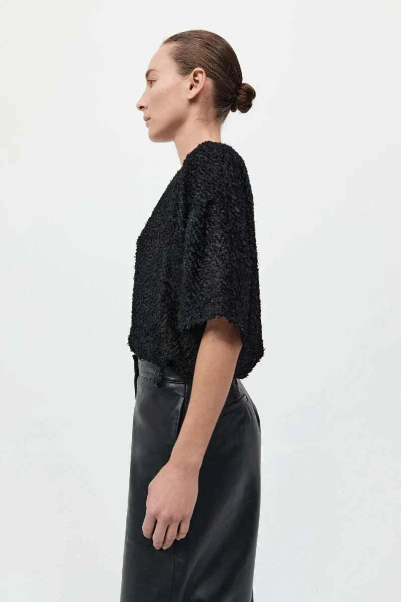 St Agni Feathered Silk Tee