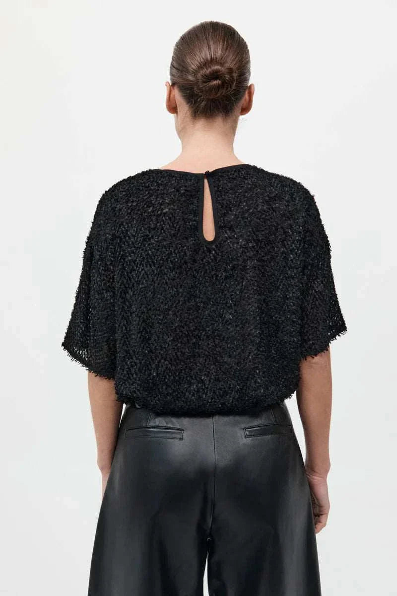St Agni Feathered Silk Tee
