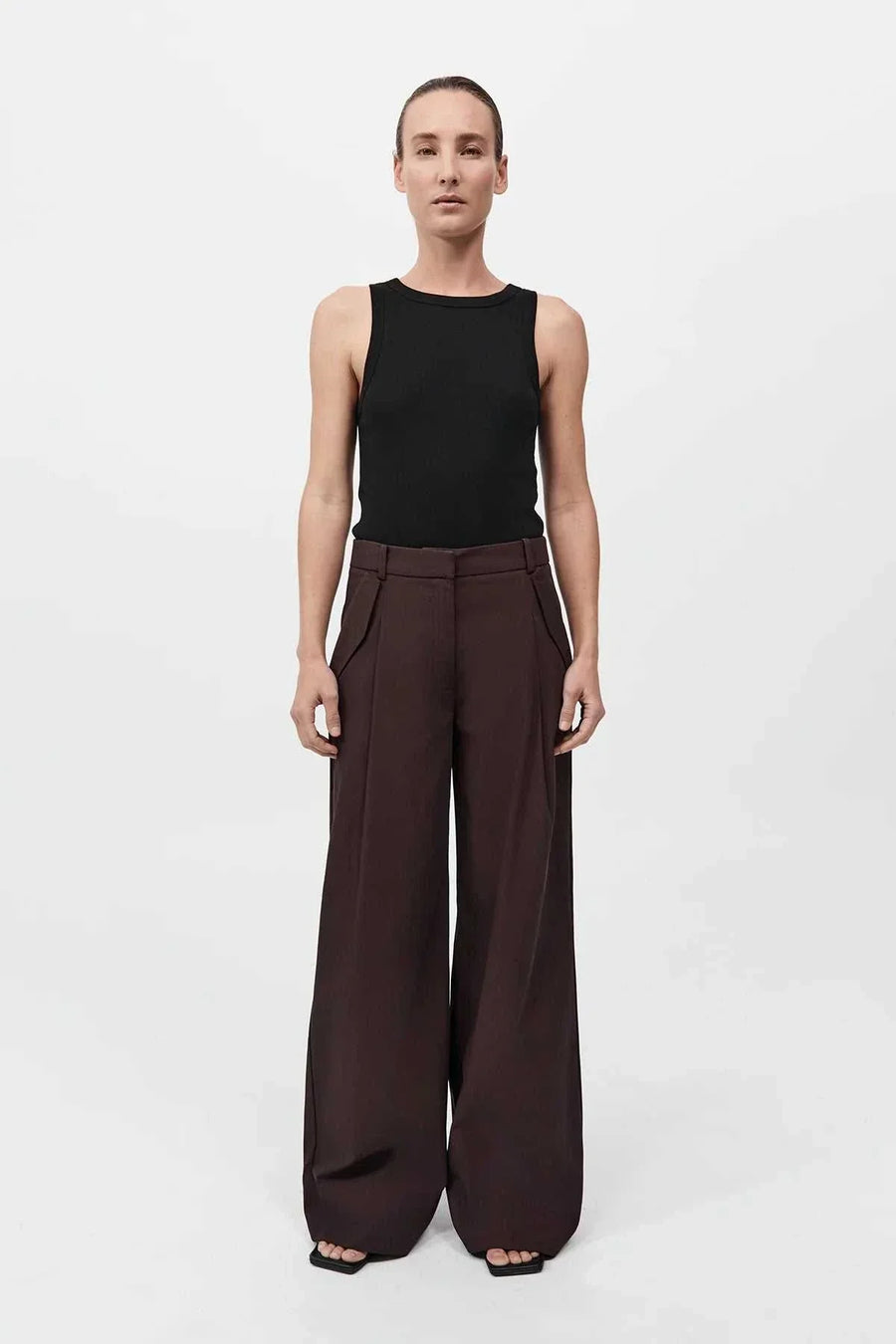 St Agni Organic Cotton Bateau Tank Jet Black
