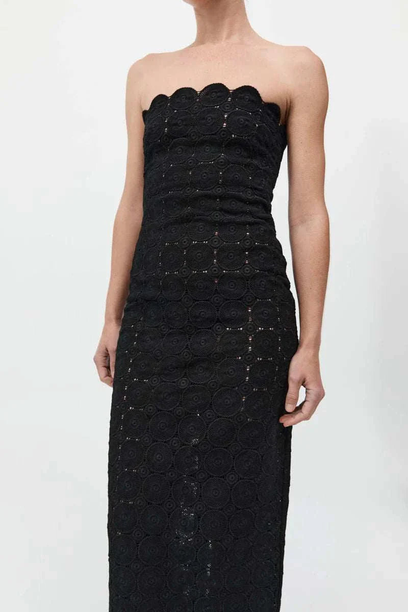 St Agni Doily Column Dress Black