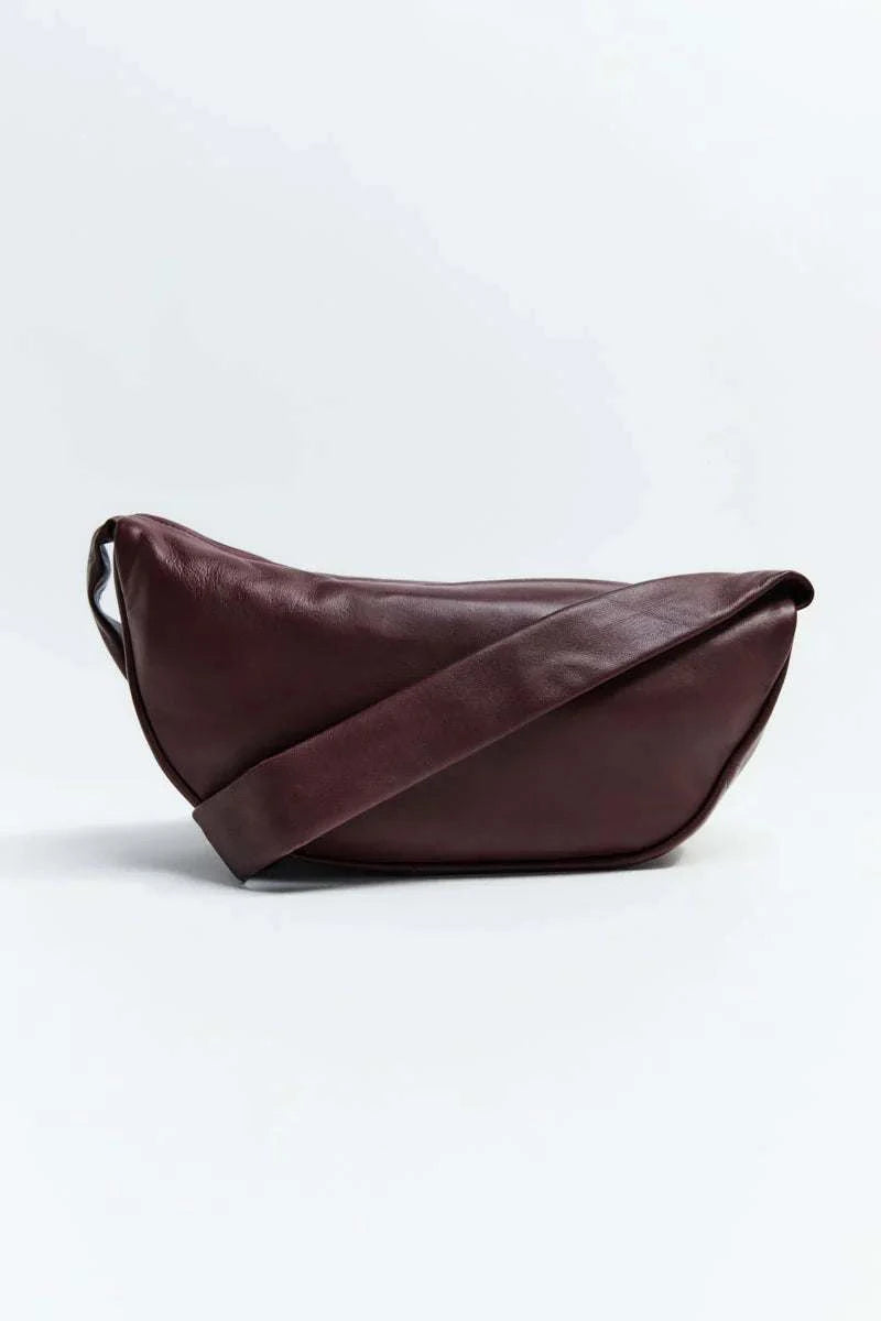 St Agni Soft Crescent Bag Plum