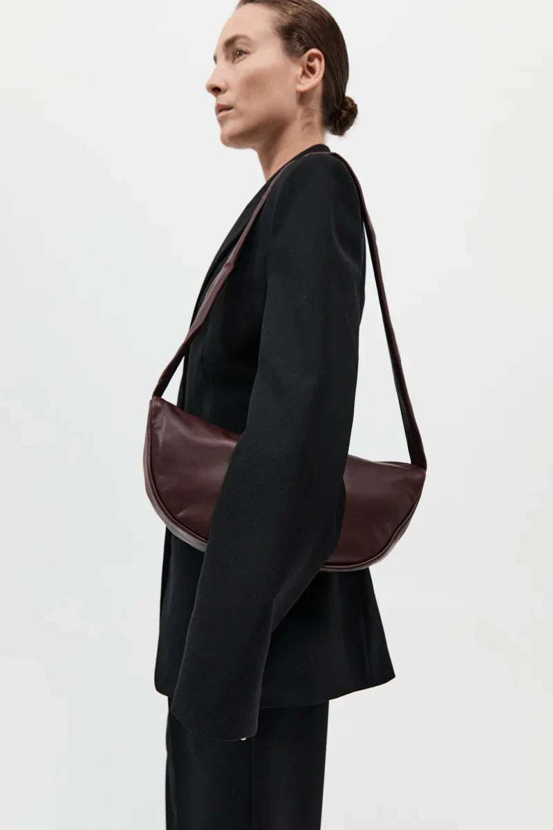 St Agni Soft Crescent Bag Plum