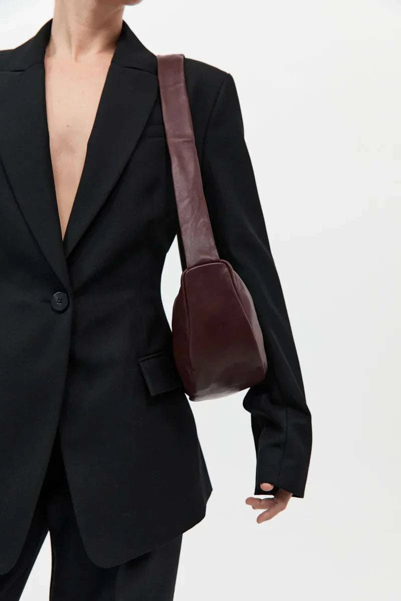 St Agni Soft Crescent Bag Plum