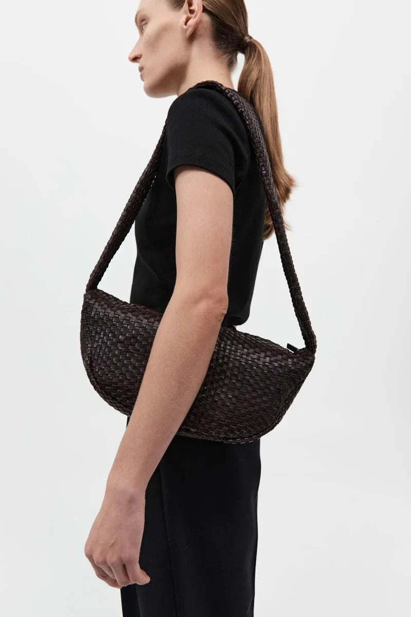 St Agni Lattice Weave Crescent Bag Port