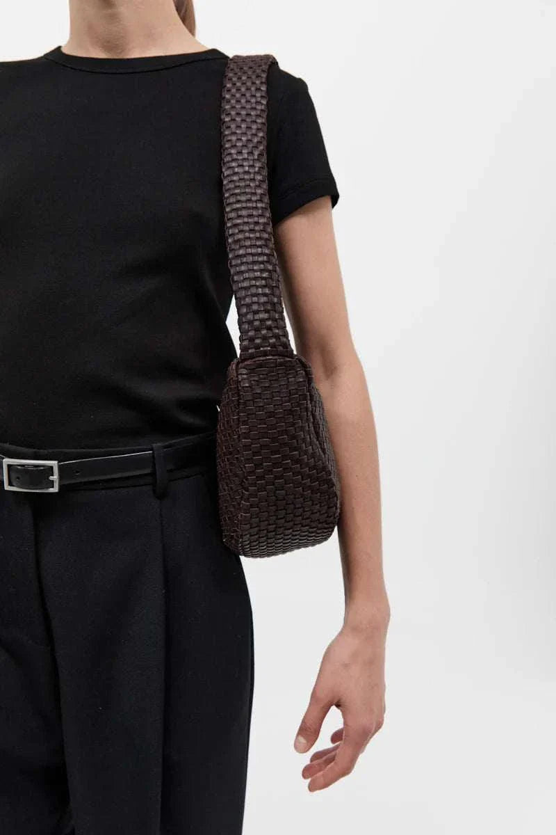 St Agni Lattice Weave Crescent Bag Port