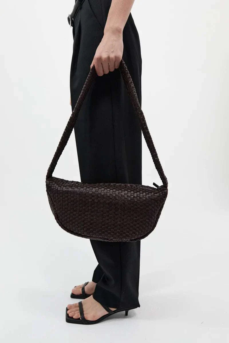St Agni Lattice Weave Crescent Bag Port