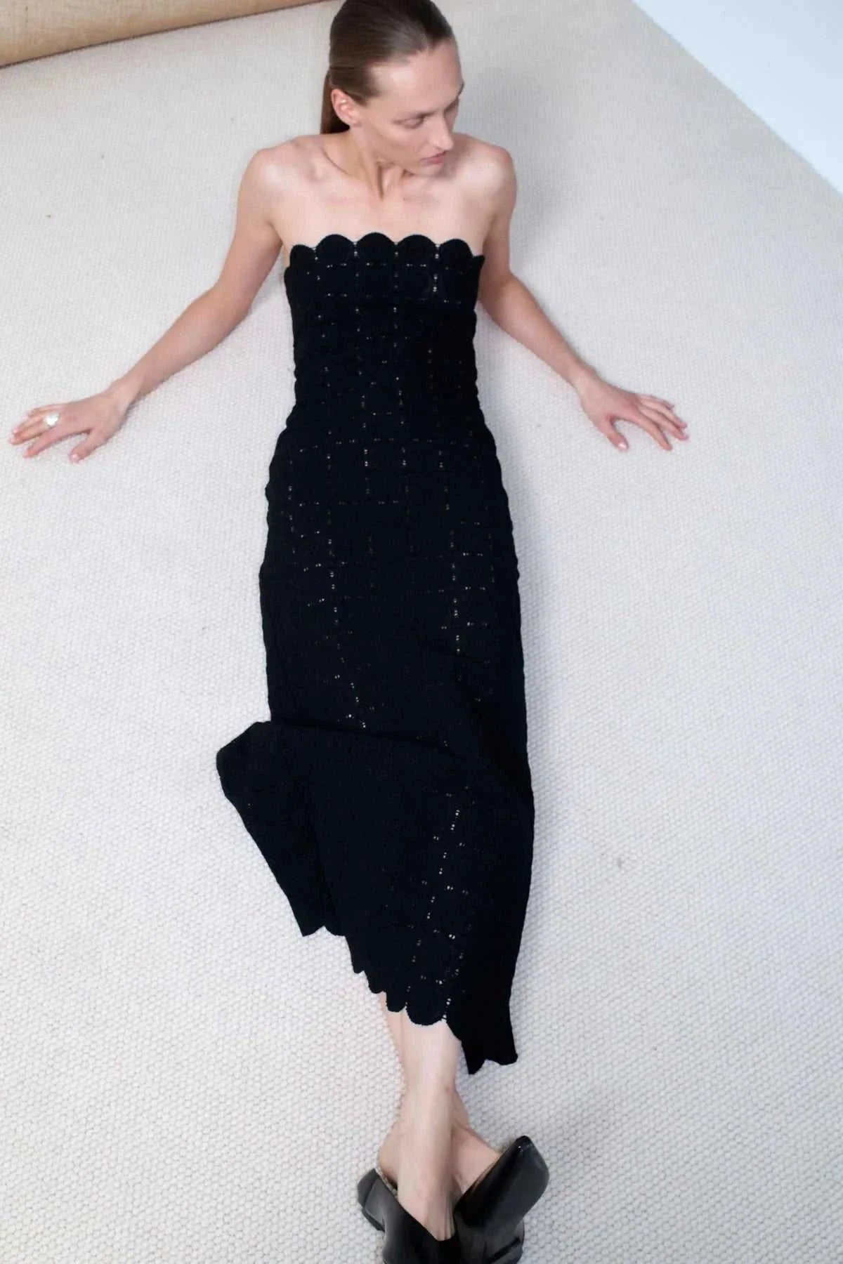 St Agni Doily Column Dress Black