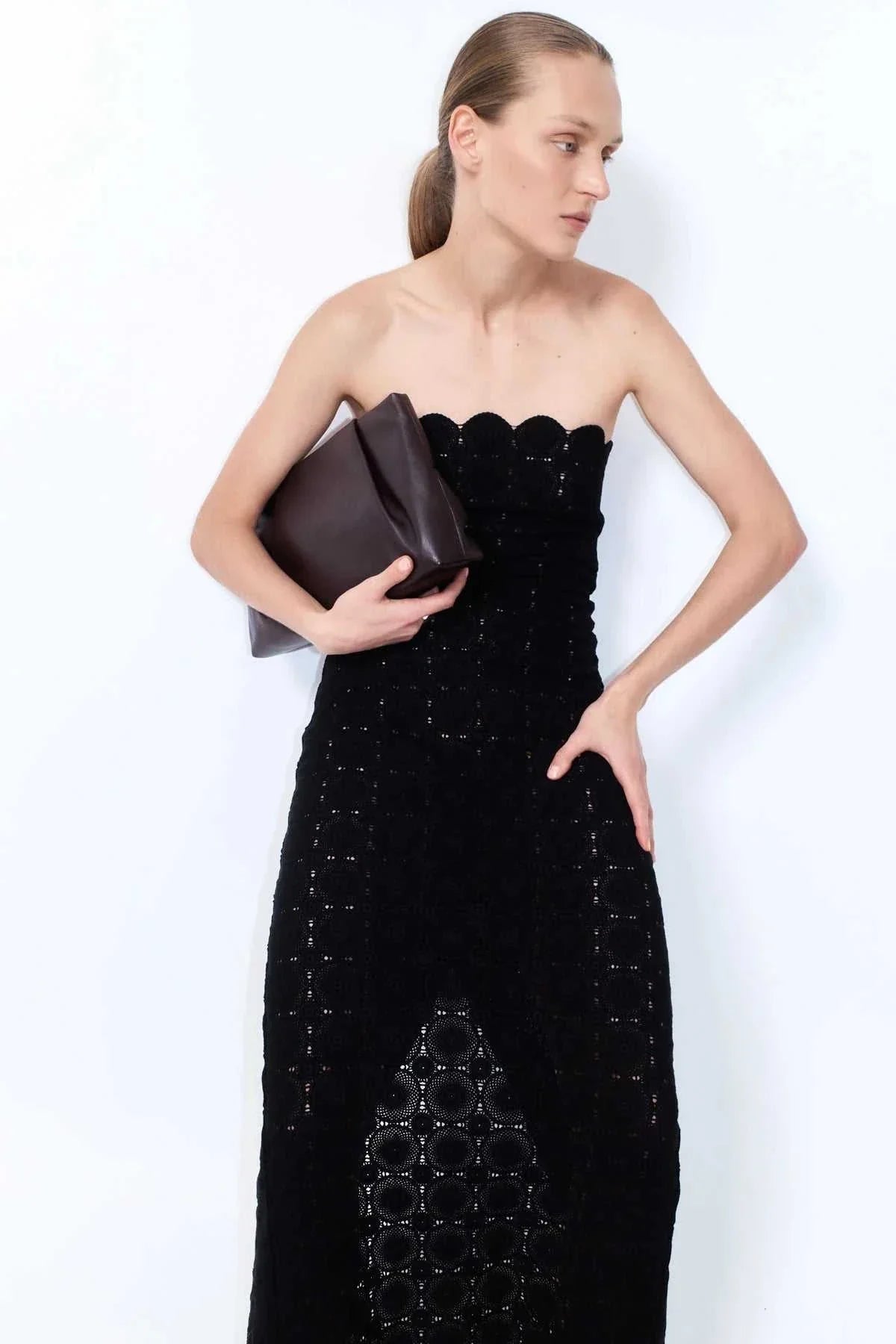 St Agni Doily Column Dress Black