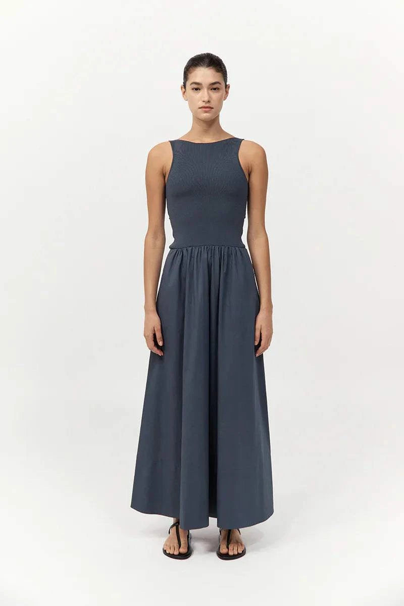 St Agni Bateau Cut Out dress Graphite