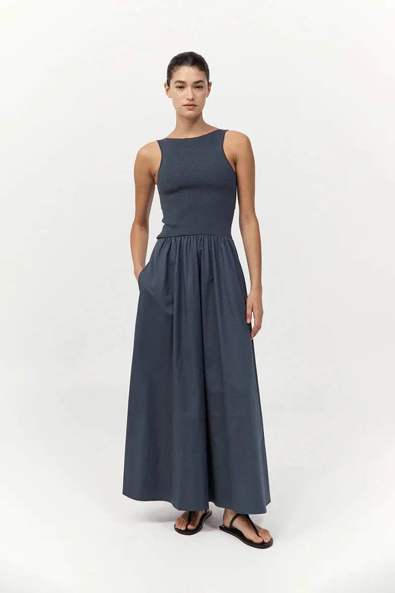 St Agni Bateau Cut Out dress Graphite