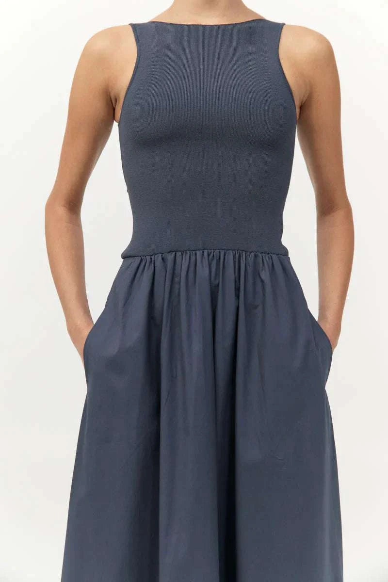 St Agni Bateau Cut Out dress Graphite