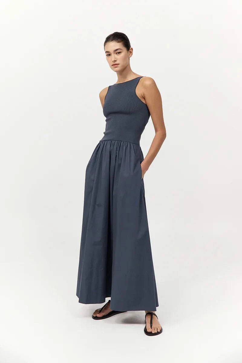 St Agni Bateau Cut Out dress Graphite