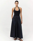 St Agni Halter Gathered Dress Black
