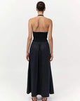 St Agni Halter Gathered Dress Black