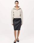 St Agni Milano Knit Zip Jumper Silver