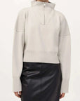 St Agni Milano Knit Zip Jumper Silver