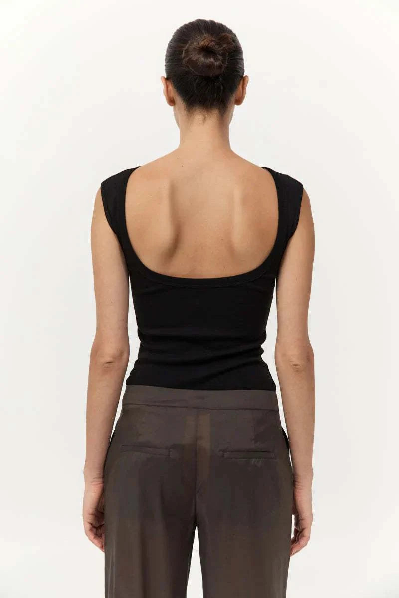 St Agni Organic Cotton Ballerina Top Jet Black