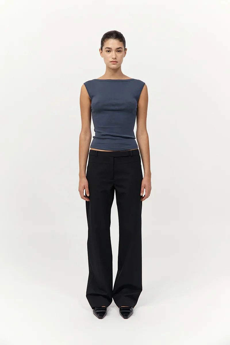 St Agni Organic Cotton Ballerina Top Storm