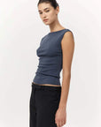 St Agni Organic Cotton Ballerina Top Storm