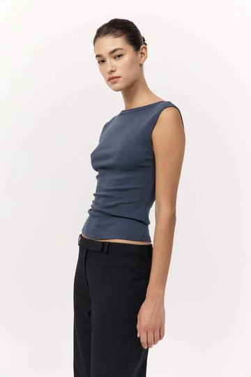 St Agni Organic Cotton Ballerina Top Storm
