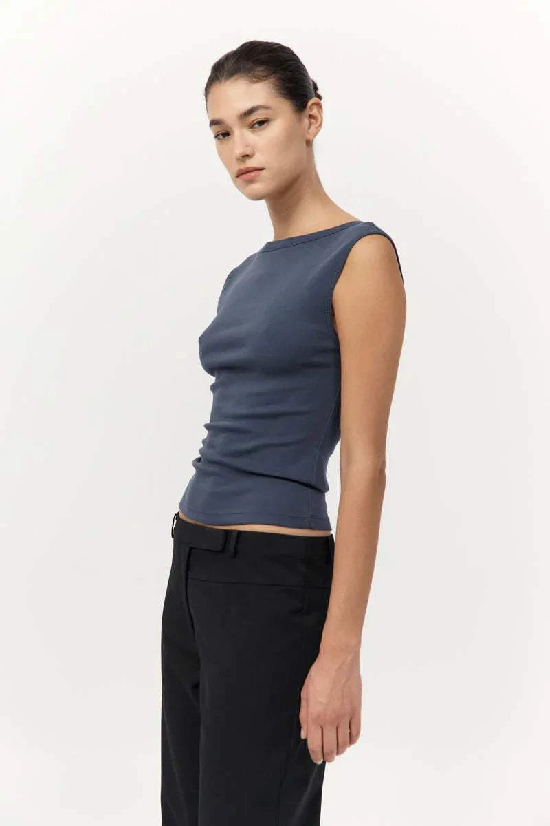 St Agni Organic Cotton Ballerina Top Storm
