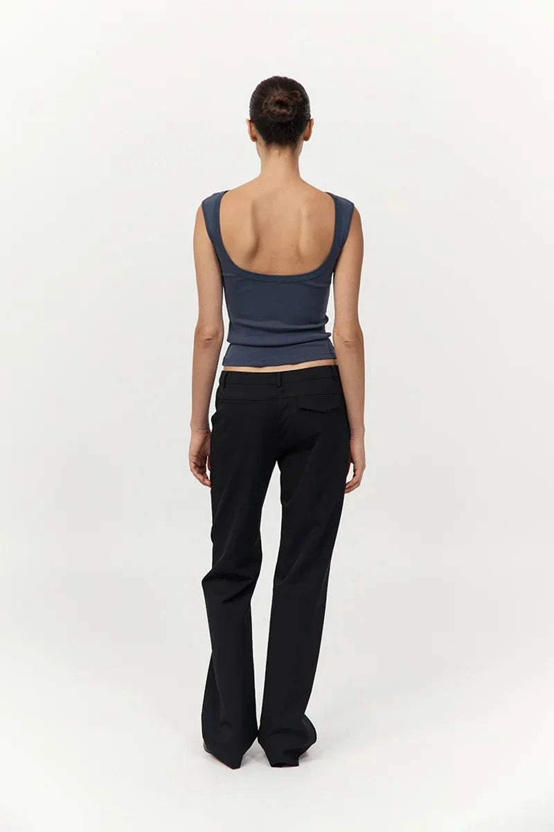 St Agni Organic Cotton Ballerina Top Storm