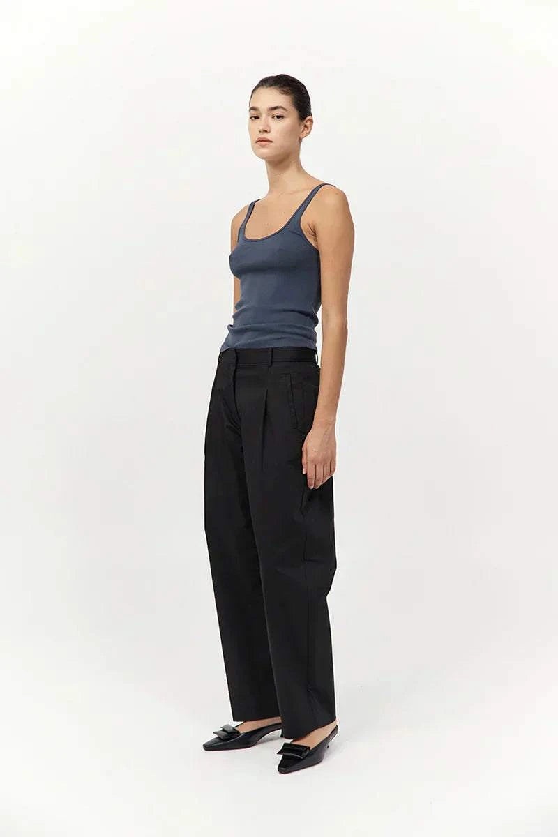 St Agni Organic Cotton Slim Scoop Tank Storm