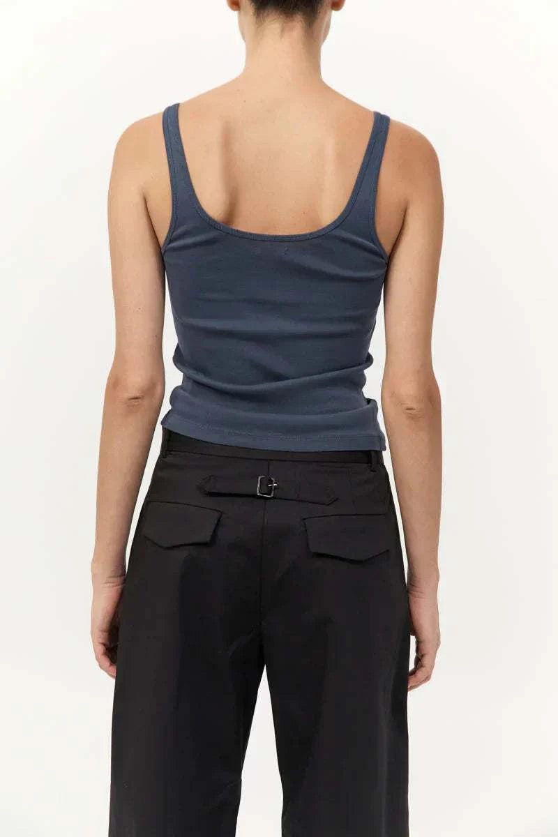 St Agni Organic Cotton Slim Scoop Tank Storm