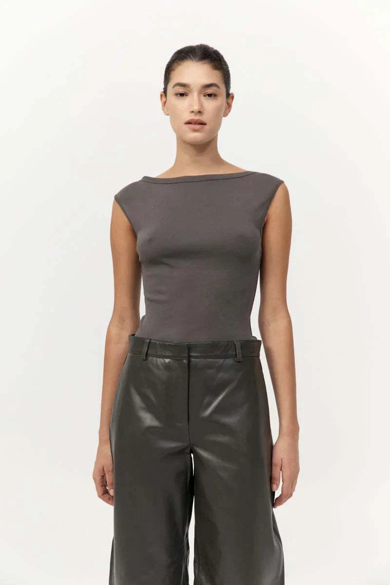 St Agni Organic Cotton Ballerina Top Khaki