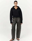 St Agni Milano Knit Zip Jumper Black