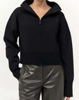St Agni Milano Knit Zip Jumper Black