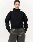 St Agni Milano Knit Zip Jumper Black