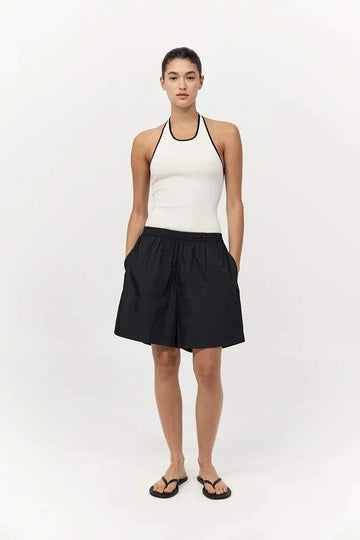 St Agni Fine Line Halter Top Off White 