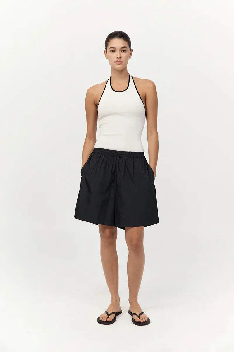 St Agni Fine Line Halter Top Off White 