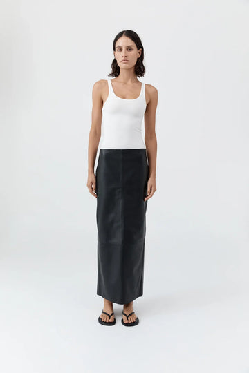 St Agni Soft Jersey Slim Scoop Tank White