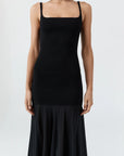 St Agni Sheer Silk Circle Hem Dress Black