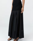 St Agni Sheer Silk Circle Hem Dress Black