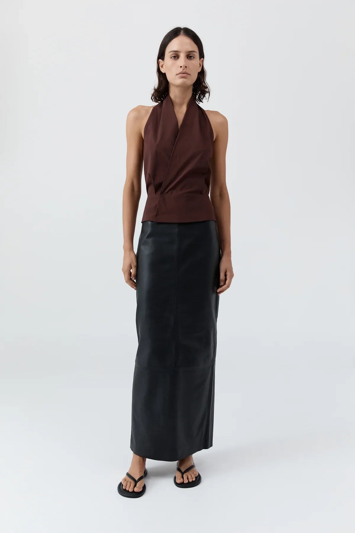 St Agni Halter Wrap Top Liqueur