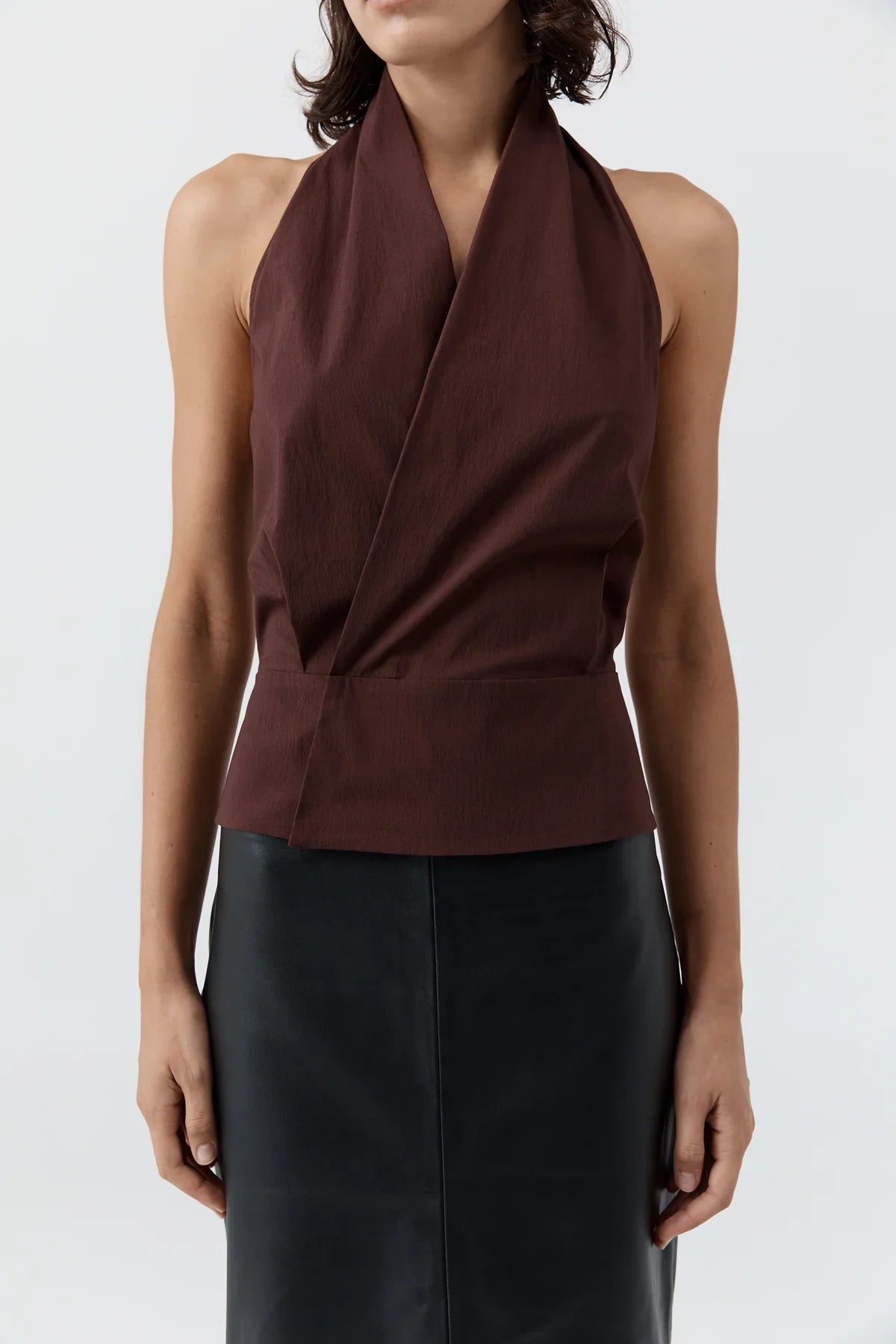St Agni Halter Wrap Top Liqueur