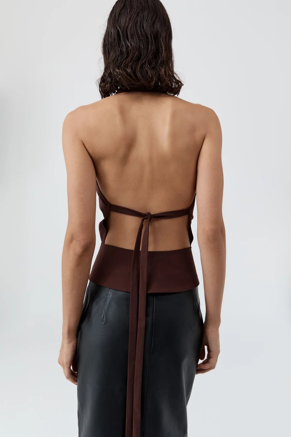 St Agni Halter Wrap Top Liqueur