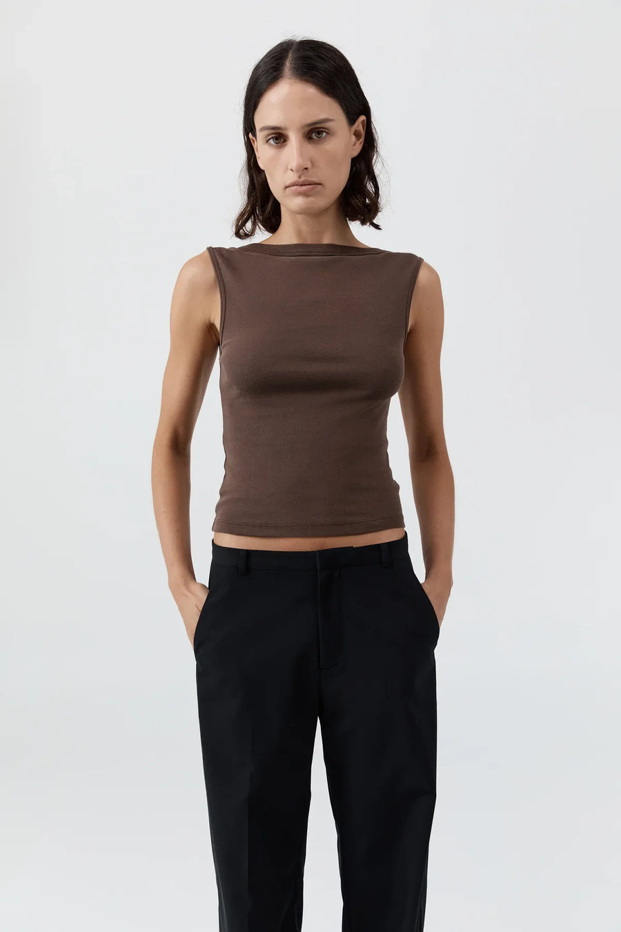 St Agni Organic Cotton Ballerina Top Fudge