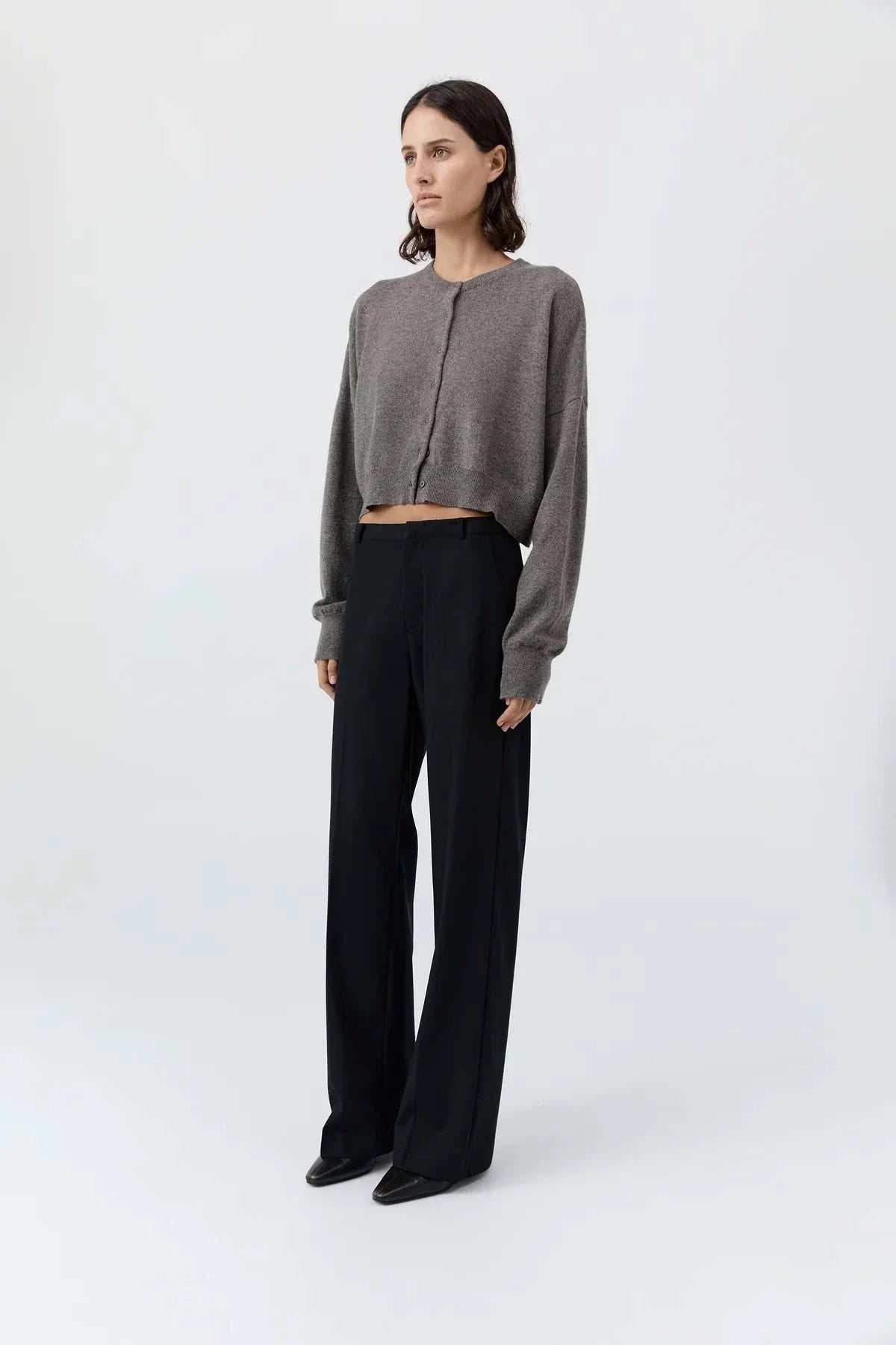 St Agni Cashmere Relaxed Cropped Cardigan Doe