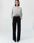 St Agni Cashmere Relaxed Cropped Cardigan Grey Marle