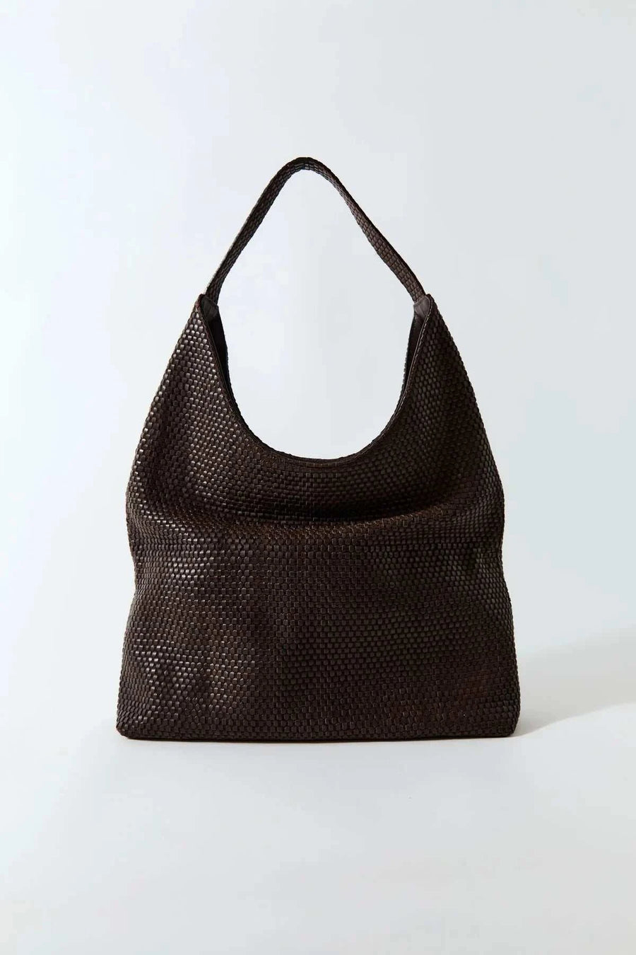 St Agni Lattice Weave Large Tote Coffee