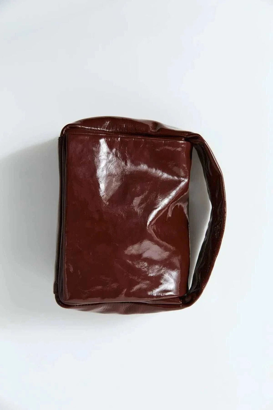 St Agni Petit Soft Satchel Patent Liqueur