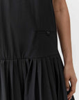 St Agni Relaxed Pleat Dress Black