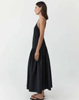 St Agni Relaxed Pleat Dress Black